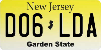 NJ license plate D06LDA