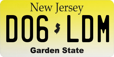 NJ license plate D06LDM