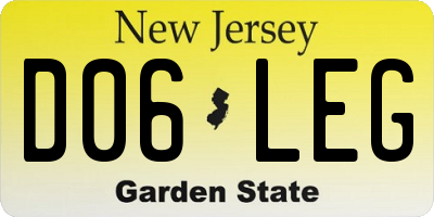 NJ license plate D06LEG