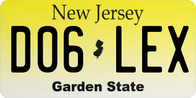 NJ license plate D06LEX