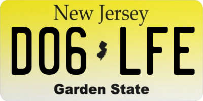NJ license plate D06LFE