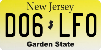NJ license plate D06LFO