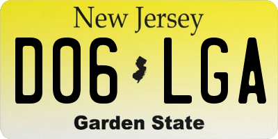 NJ license plate D06LGA