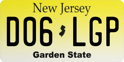NJ license plate D06LGP