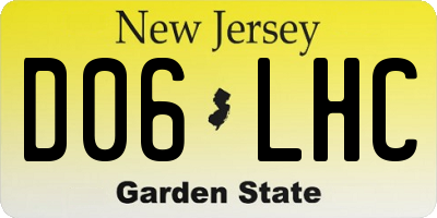 NJ license plate D06LHC