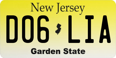 NJ license plate D06LIA