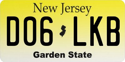 NJ license plate D06LKB
