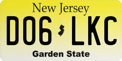 NJ license plate D06LKC