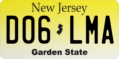 NJ license plate D06LMA