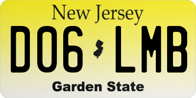 NJ license plate D06LMB