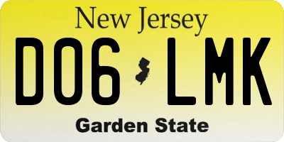 NJ license plate D06LMK