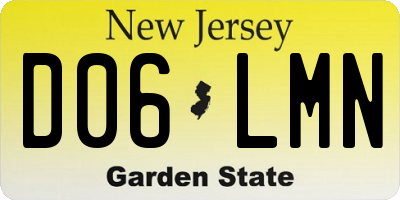 NJ license plate D06LMN
