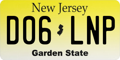 NJ license plate D06LNP