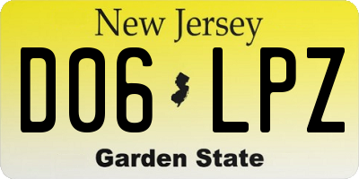 NJ license plate D06LPZ