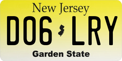 NJ license plate D06LRY