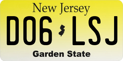NJ license plate D06LSJ