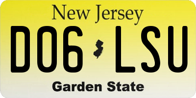 NJ license plate D06LSU