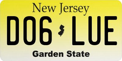 NJ license plate D06LUE