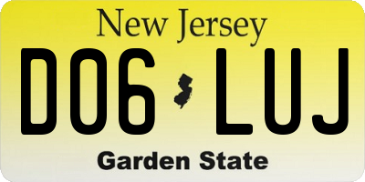 NJ license plate D06LUJ