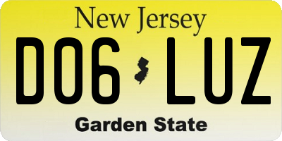 NJ license plate D06LUZ