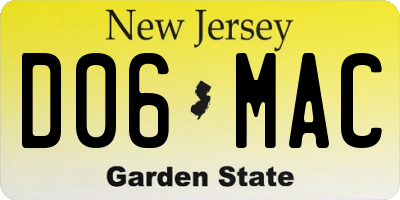 NJ license plate D06MAC