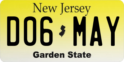 NJ license plate D06MAY