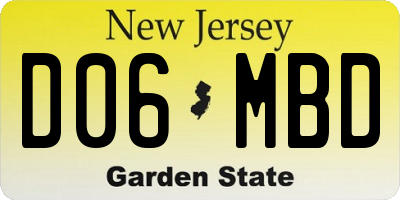 NJ license plate D06MBD