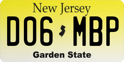 NJ license plate D06MBP