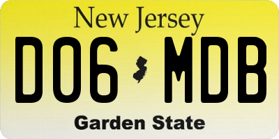 NJ license plate D06MDB