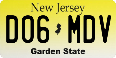 NJ license plate D06MDV