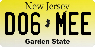 NJ license plate D06MEE