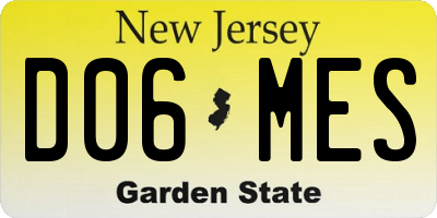NJ license plate D06MES