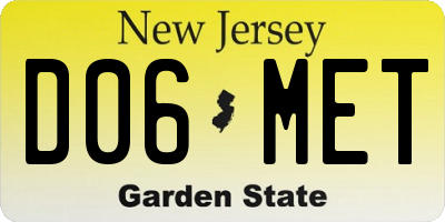 NJ license plate D06MET