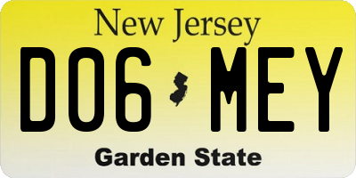 NJ license plate D06MEY