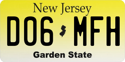NJ license plate D06MFH