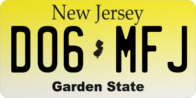 NJ license plate D06MFJ