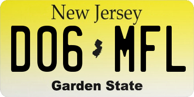 NJ license plate D06MFL