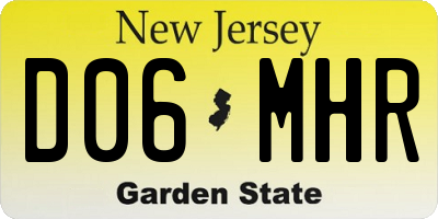 NJ license plate D06MHR