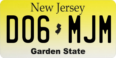 NJ license plate D06MJM