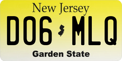NJ license plate D06MLQ