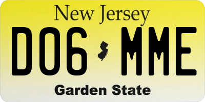 NJ license plate D06MME