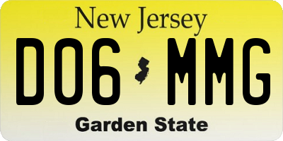 NJ license plate D06MMG