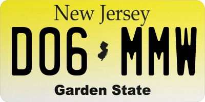 NJ license plate D06MMW