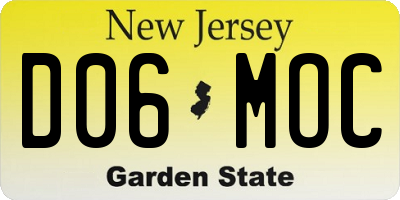 NJ license plate D06MOC