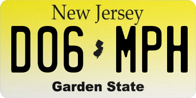 NJ license plate D06MPH