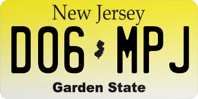 NJ license plate D06MPJ