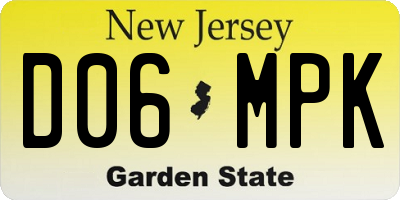 NJ license plate D06MPK