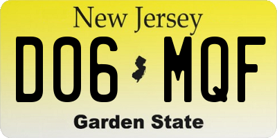 NJ license plate D06MQF