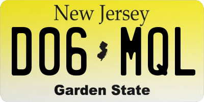 NJ license plate D06MQL