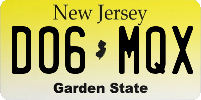 NJ license plate D06MQX